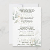 Gedicht zur Beerdigung Beileid Gedicht Gebet Viele Dankeskarte (Rückseite)