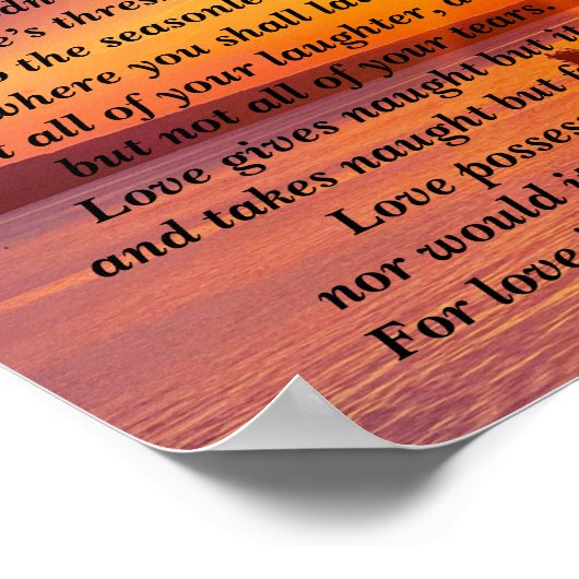 Gedicht zur LIEBE Poster (Ecke)