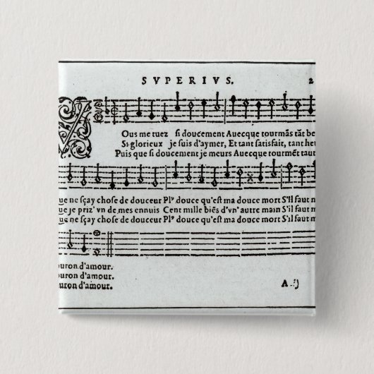 Gedicht zur Musik durch Jean Antoine de Baif Button (Vorderseite)