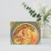 Gedichte aus der Serie "The Arts" von Mucha Postkarte (Stehend Vorderseite)