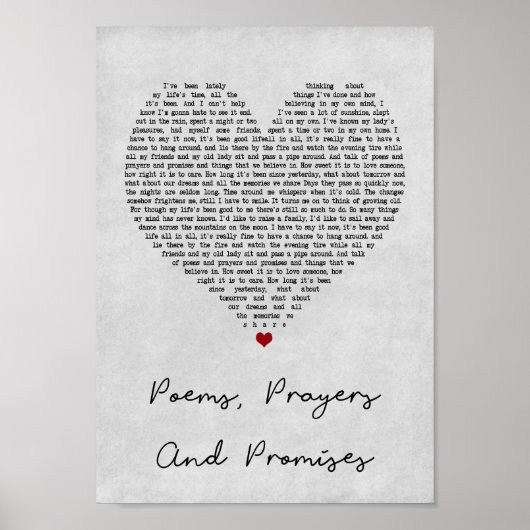 Gedichte Gebete und Versprechen Graues Herz Song L Poster (Vorne)