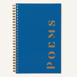 "Gedichte", Gedichtband in Blau & Gold Notizblock