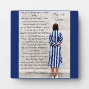 Gedichte Mitleid an der Nation Plaque Fotoplatte