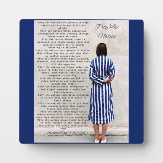 Gedichte Mitleid an der Nation Plaque Fotoplatte (Vorderseite)