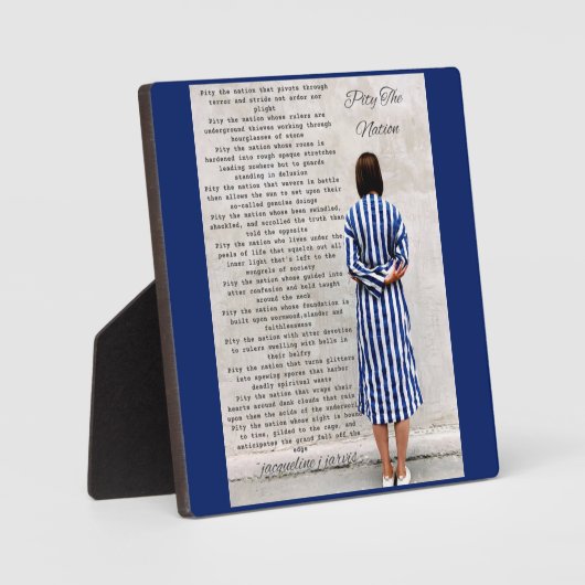 Gedichte Mitleid an der Nation Plaque Fotoplatte (Vorderseite)