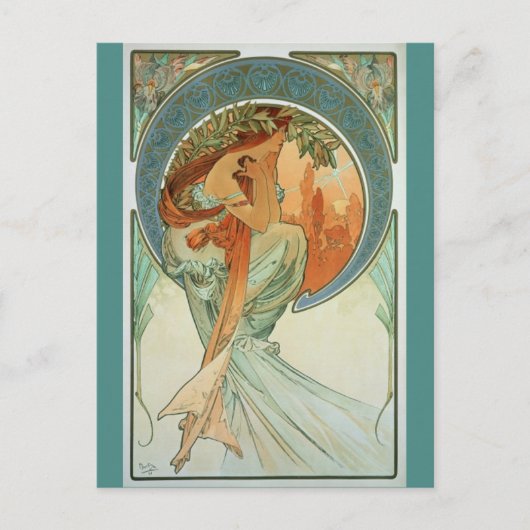 Gedichte von Alfons Mucha - Art Nouveau Postkarte (Vorderseite)