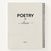 Gedichte von Individuelle Name Beige Imitate Leinw Notizblock (Rückseite)