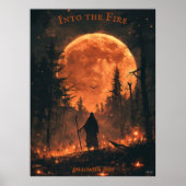 Gedichtetes Halloween - Vollmond- und Feuerwald Poster (Vorne)