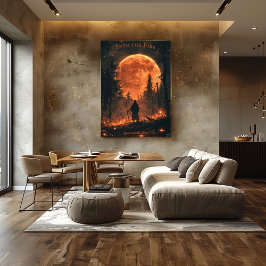 Gedichtetes Halloween - Vollmond- und Feuerwald Poster