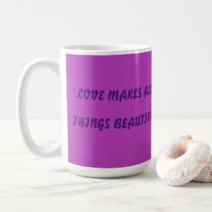Gedichtetext auf Lavendel mit Globus Muster Kaffeetasse