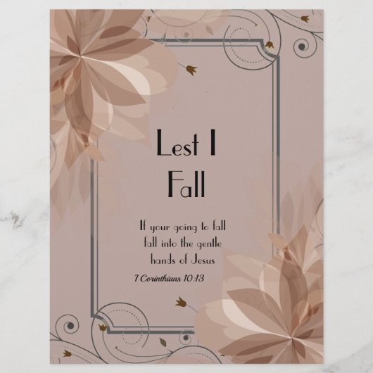 Gedichtpapier personalisiert Lest I Fall (Vorderseite)