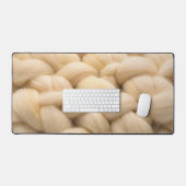 Gediegene Grobstrick-Strickware Elfenbein-Wolltext Schreibtischunterlage (Tastatur & Maus)