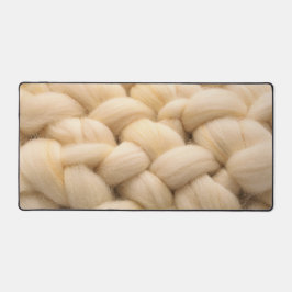 Gediegene Grobstrick-Strickware Elfenbein-Wolltext Schreibtischunterlage