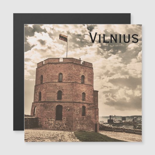 Gediminas Turm von Vilnius Magnet (Vorne/Hinten)
