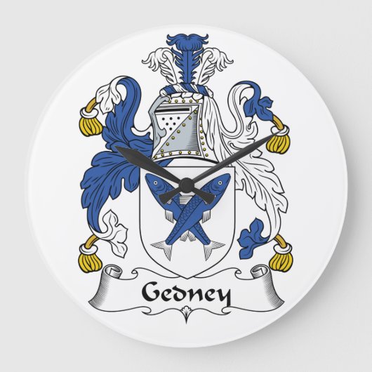 Gedney Familienwappen Große Wanduhr (Vorderseite)