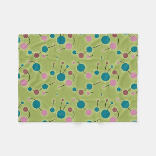 Gedottes Universum Retro grün Fleecedecke (Vorderseite (Horizontal))