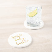 Gedränge, Baby, drängen sich Kursivgold Sandstein Untersetzer (Seite)