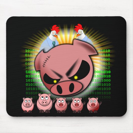 Gedränge Mousepad - Hühner u. Schweine (Vorne)