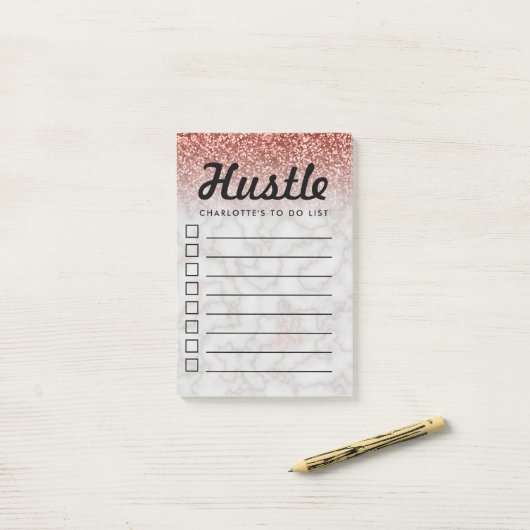 Gedränge-Spaß, zum des Post-it Klebezettel (Auf Schreibtisch)