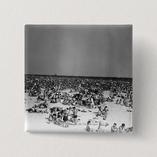 Gedrängter Strand Button (Vorderseite)