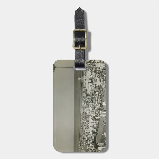 Gedrängter Strand Gepäckanhänger (Vorderseite vertikal)