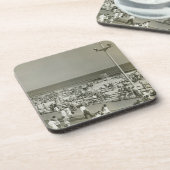 Gedrängter Strand Getränkeuntersetzer (Linke Seite)