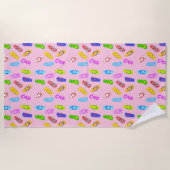 Gedreht Flop Muster Pink Beach Handtuch (Vorderseite)