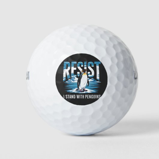Gedreht Ich stehe mit den Pinguinen Golfball (Vorderseite)
