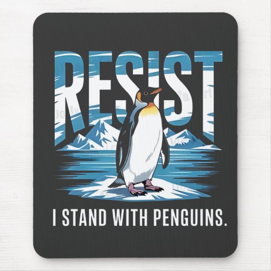 Gedreht Ich stehe mit den Pinguinen Mousepad (Vorne)