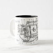 Gedreht Uhrenlüfter Kaffeemaschine Tasse - Zwei To (Vorderseite Links)