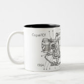 Gedreht Uhrenlüfter Kaffeemaschine Tasse - Zwei To (Links)