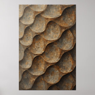 Gedrehtes Mosaikflippmuster: Erdliche Geometrie Poster