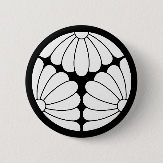 Gedreite Chrysanthemen Button (Vorderseite)