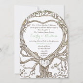 Gedruckt auf beiden Seiten Green Boho Herz geformt Einladung (Vorderseite)