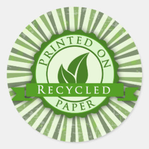 Gedruckt auf gerecyceltem glattem rundem runder aufkleber