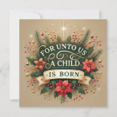 Gedruckt für uns Ein Kind ist Geborenes Buch Einladung (Rückseite)