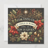 Gedruckt für uns Ein Kind ist Geborenes Buch Einladung (Vorderseite)