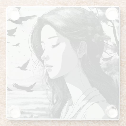 Gedruckt Glasuntersetzer (Rückseite)