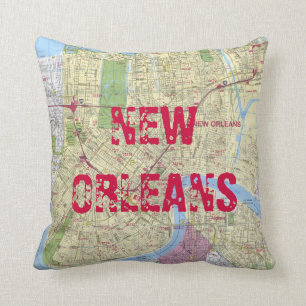 Gedruckt: New Orleans Map Kissen