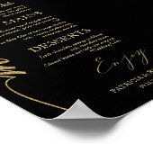 Gedruckte 4x9-Hochzeitmenü-Karte für Plättchen Poster (Ecke)