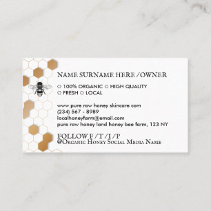 Gedruckte alte Honigbiene Wabe Imkerei Visitenkarte