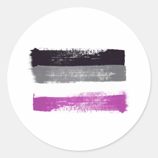 GEDRUCKTE ASEXUELLE PRIDE FLAG RUNDER AUFKLEBER (Vorderseite)