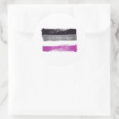 GEDRUCKTE ASEXUELLE PRIDE FLAG RUNDER AUFKLEBER (Tasche)