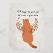 Gedruckte Beileihkarte mit Katze mit Flügeln Einladung (Vorne/Hinten)