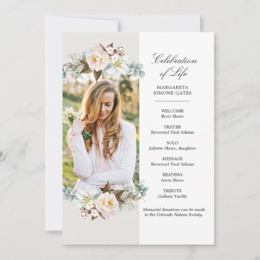 Gedruckte Blume anlässlich des Life Flat Program Einladung (Vorderseite)