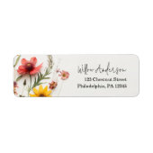 Gedrückte Blumen Wildblumen Boho Rücksendeadresse (Vorne)