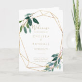 Gedruckte Eukalyptus-Hochzeit mit geometrischem Ch Programm (Vorderseite)