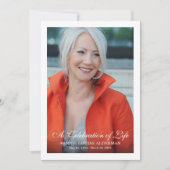 Gedruckte Feier des Lebens Elegance Foto Einladung (Vorderseite)