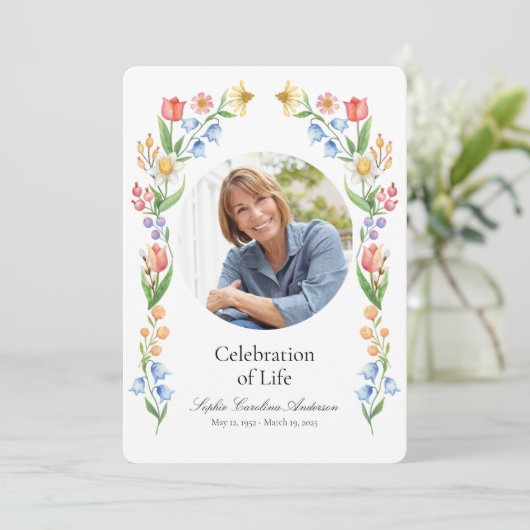 Gedruckte Frühlingsflora - Feier des Programms "Le Einladung (Stehend Vorderseite)