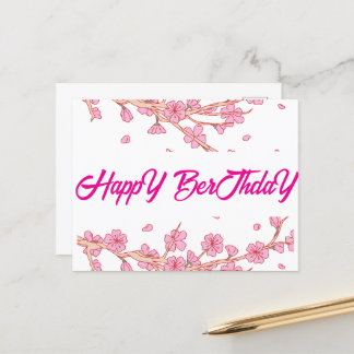 Gedruckte Geburtstagskarte Floral Geburtstagskarte Postkarte